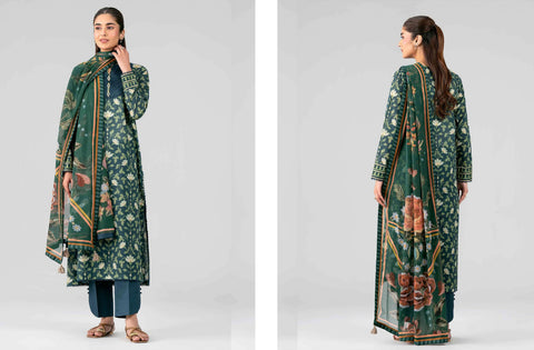 Set of Nishat Printed Khaddar 3 Piece
