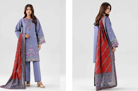 Set of Nishat Printed Khaddar 3 Piece