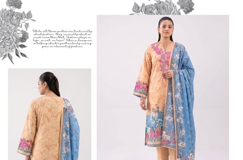 Set of Nishat Printed Linen 3 Piece