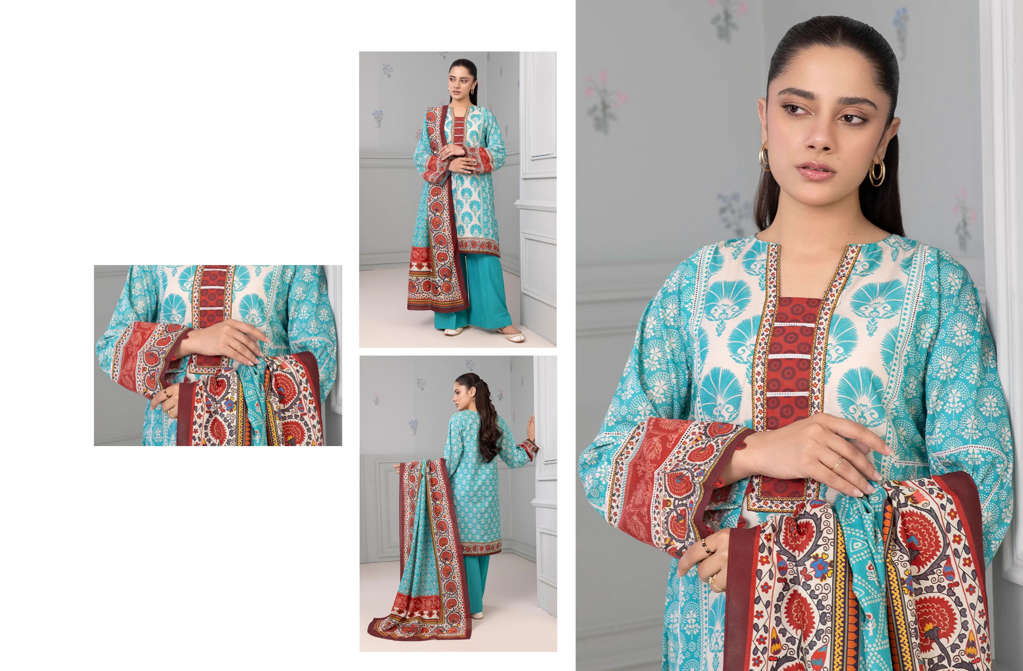 set of printed zellbury linen 3pc