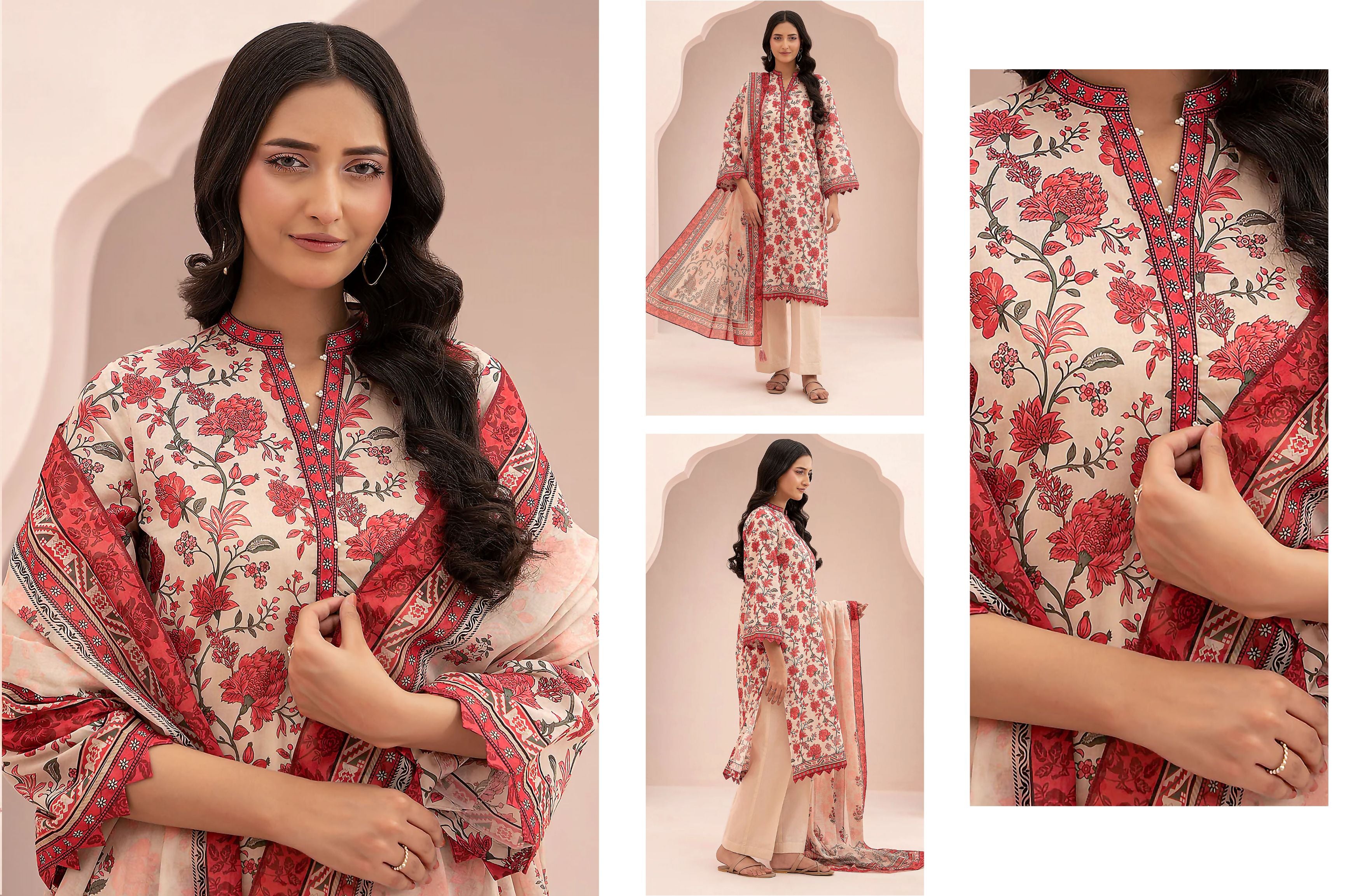 set of printed zellbury linen 3pc