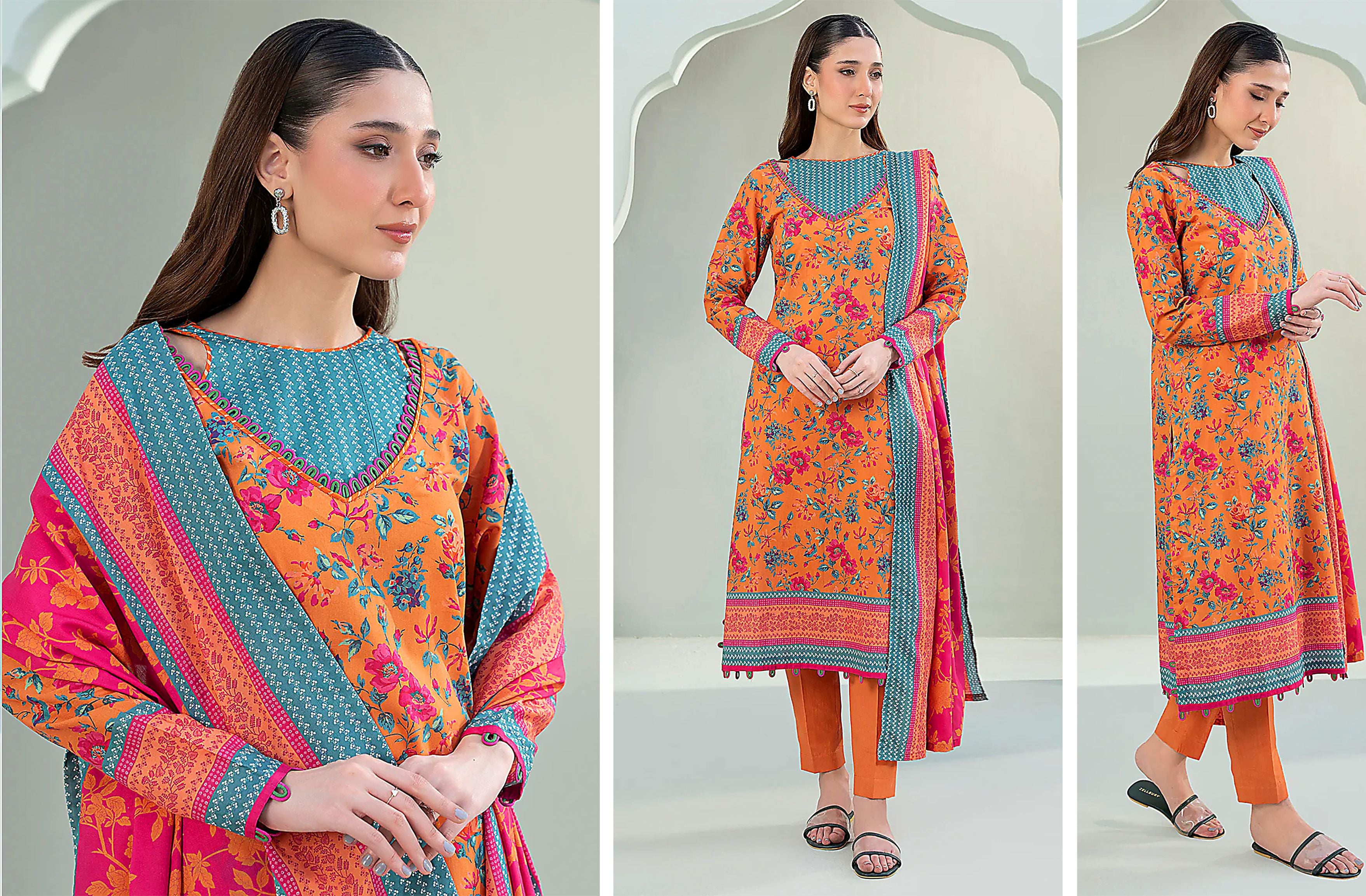 set of printed zellbury linen 3pc