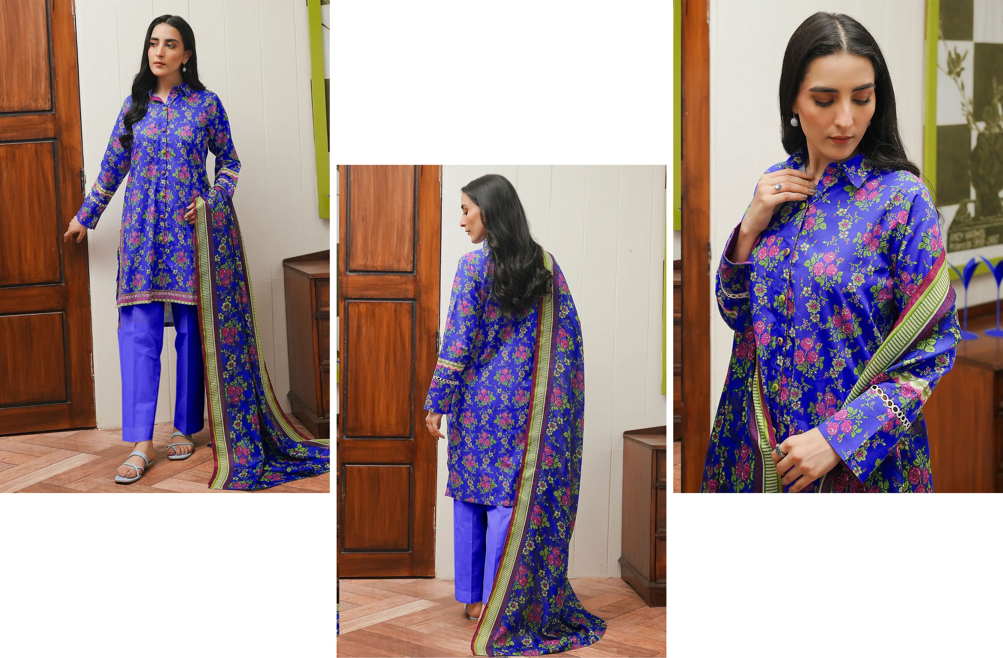 set of printed zellbury linen 3pc