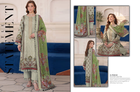 Set of Sapphire Emb Print Lawn 3Pc