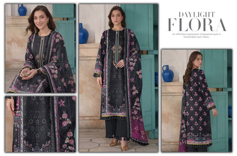 Set of Sapphire Emb Print Lawn 3Pc