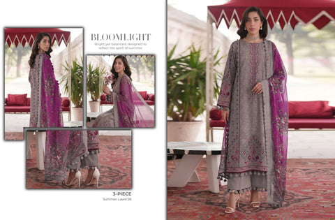 Set of Sapphire Emb Print Lawn 3Pc