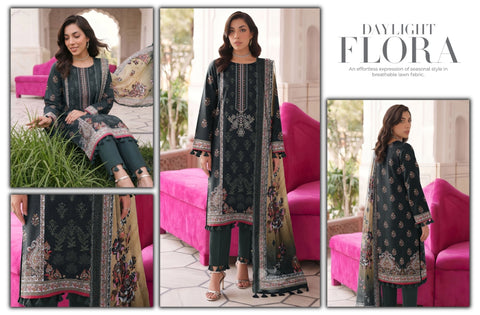 Set of Sapphire Emb Print Lawn 3Pc