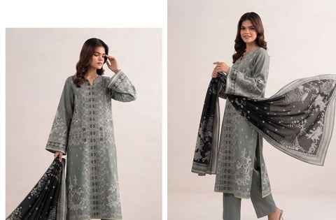 Set of Sapphire Printed Khaddar 3-Pc