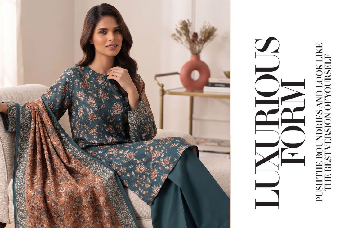 Set of Sapphire Printed Khaddar 3-Pc