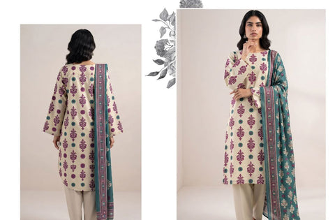 Set of Sapphire Printed Khaddar 3-Pc
