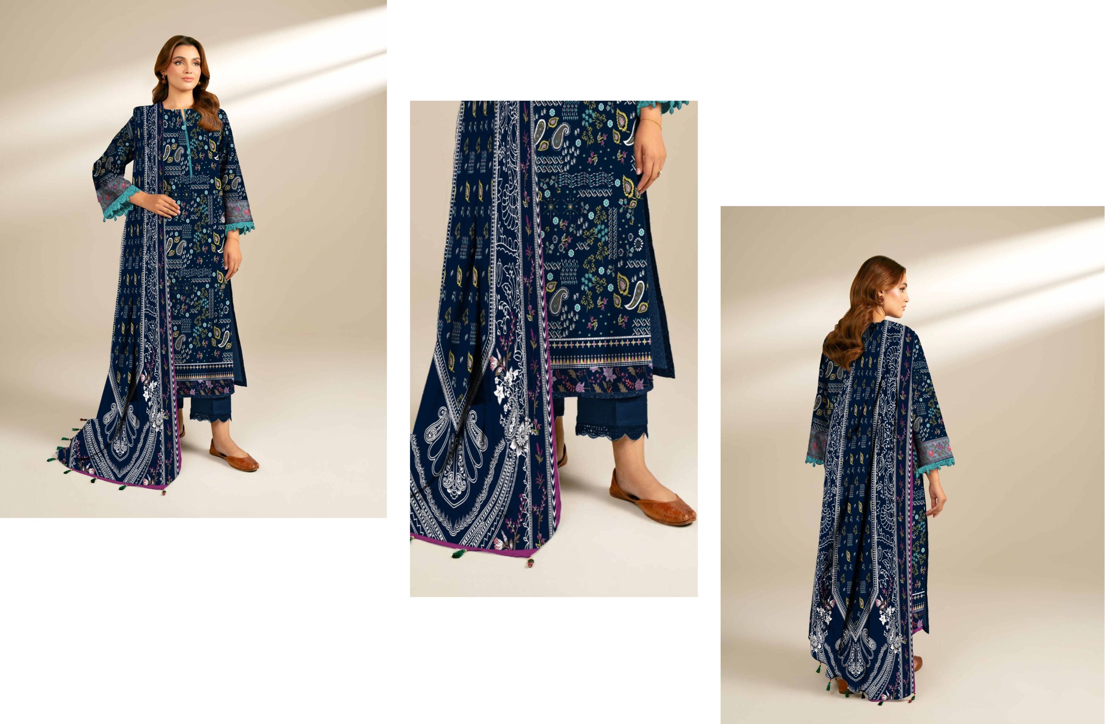 set of sapphire linen 3pc