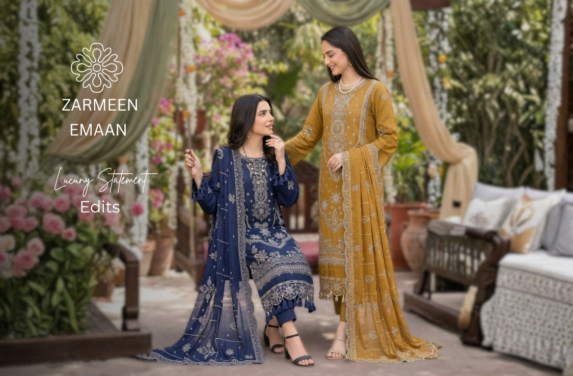 Set of Zarmeen Emaan Fancy Lawn 3PC 937
