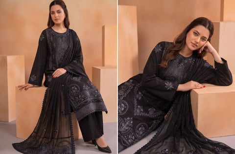 Set of Zarmeen Emaan Premium Embroidered Viscose 3 Piece