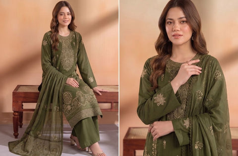Set of Zarmeen Emaan Premium Embroidered Viscose 3 Piece