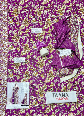 Taana Baana Printed Viscose 3-Pc TB-4302