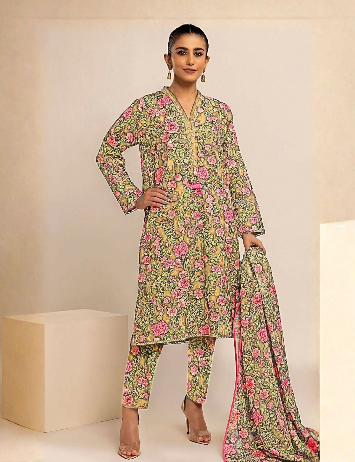Taana Baana Printed Viscose 3-Pc TB-4304