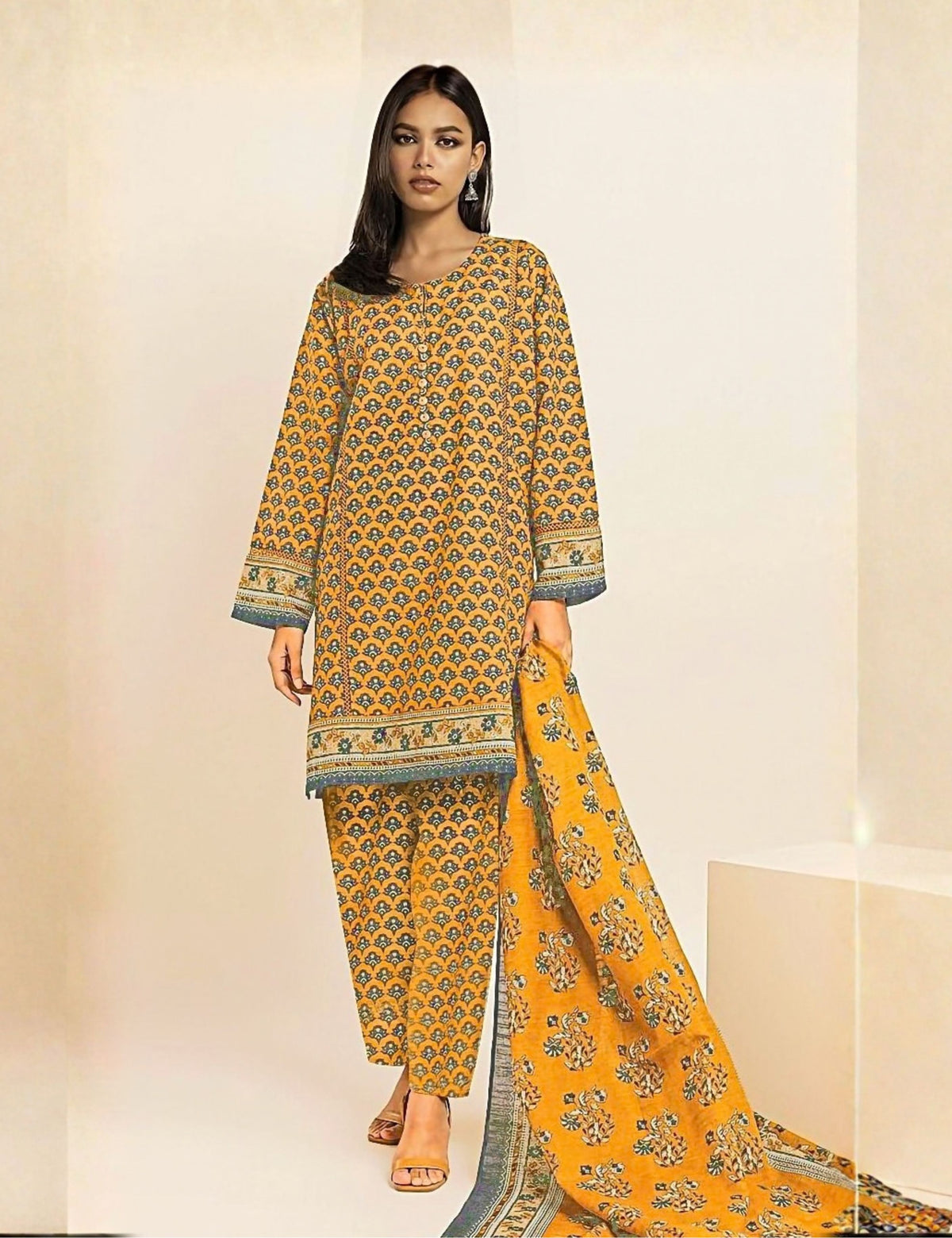 Taana Baana Printed Viscose 3-Pc TB-4297