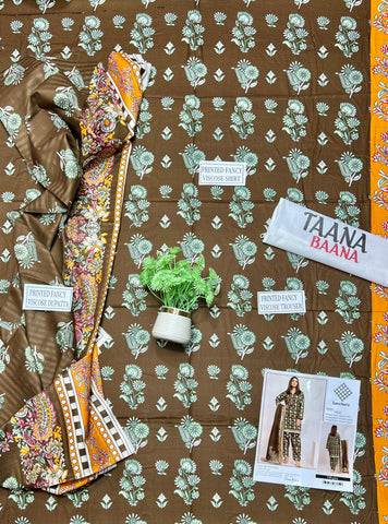 Taana Baana Printed Viscose 3-Pc TB-4303