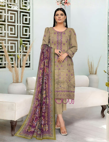 Zarmeen Emaan Emb Viscose 3-Pc ZE-4291