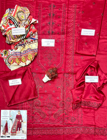 Zarmeen Emaan Emb Viscose 3-Pc ZE-4290