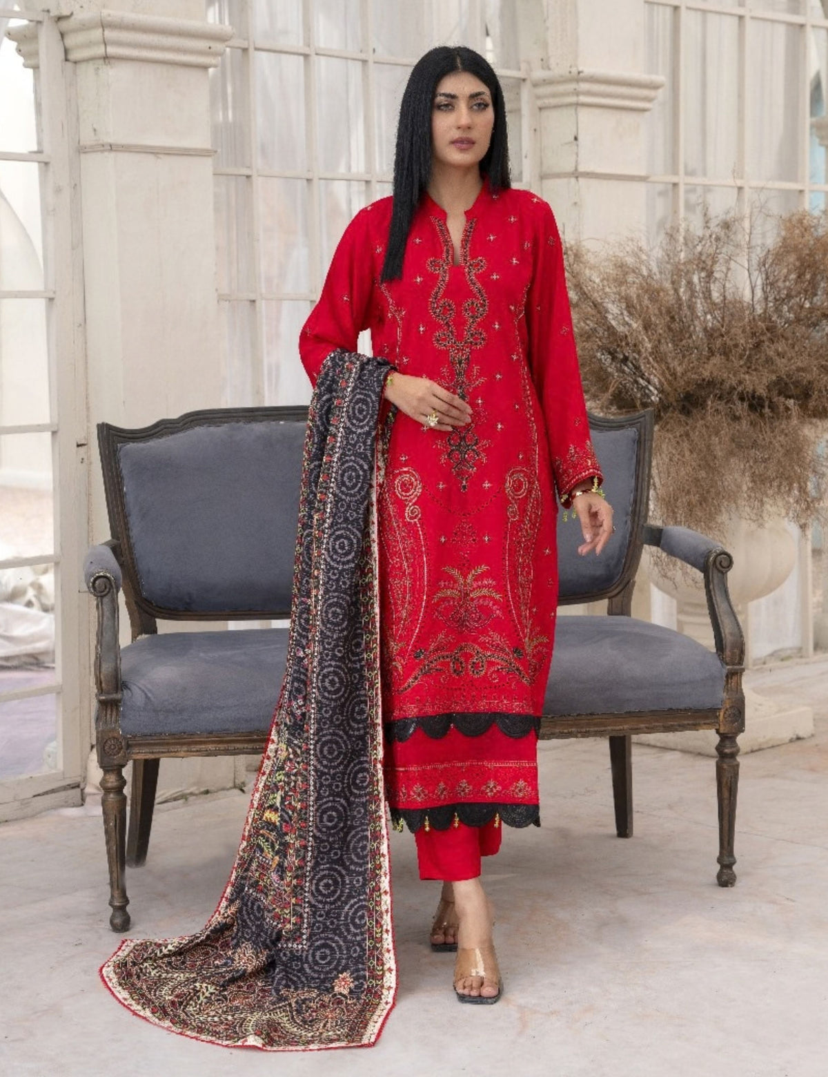 Zarmeen Emaan Emb Viscose 3-Pc ZE2030-4148