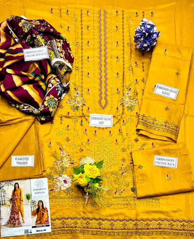 Zarmeen Emaan Emb Viscose 3-Pc ZE2030-4146