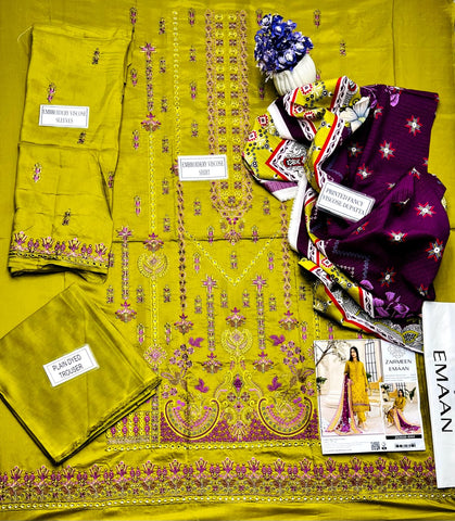 Zarmeen Emaan Emb Viscose 3-Pc ZE2030-4144