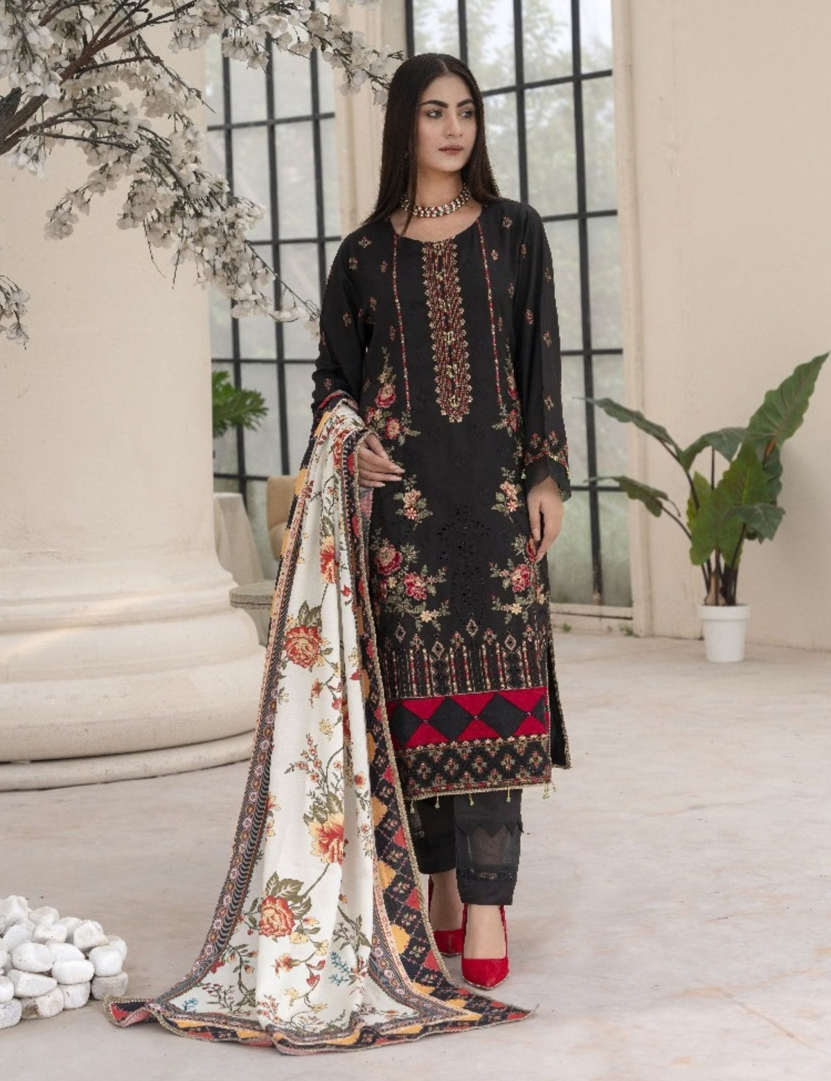 Zarmeen Emaan Emb Viscose 3-Pc ZE2030-4145