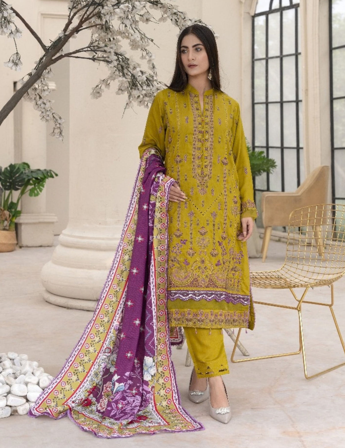 Zarmeen Emaan Emb Viscose 3-Pc ZE2030-4144