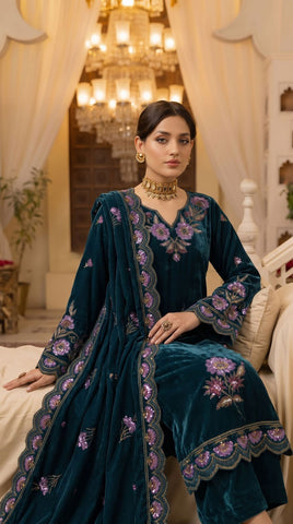 Zarmeen Emaan Premium Velvet Suit ZE-966 4