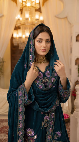 Zarmeen Emaan Premium Velvet Suit ZE-966 4