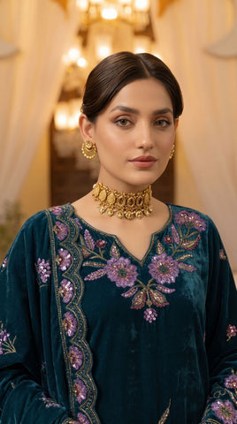 Zarmeen Emaan Premium Velvet Suit ZE-966 4