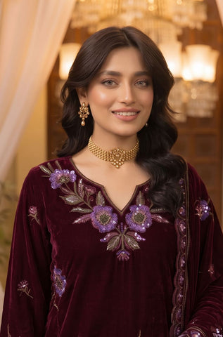 Zarmeen Emaan Premium Velvet Suit ZE-966 5
