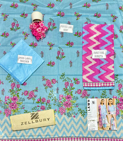 Zellbury Printed Lawn Suit 3pc 02