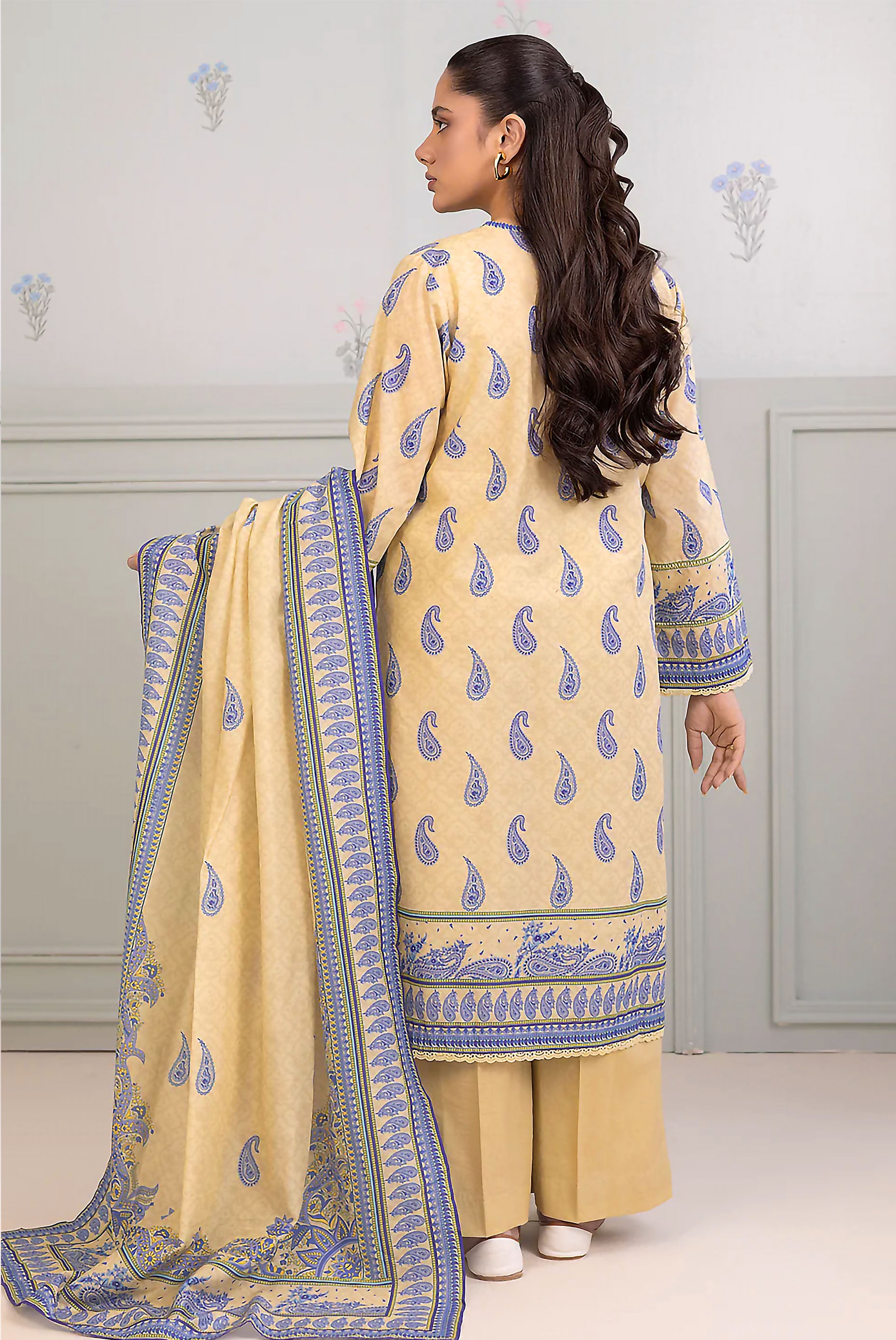 Zellbury Unstitched Printed Linen 3-Pc