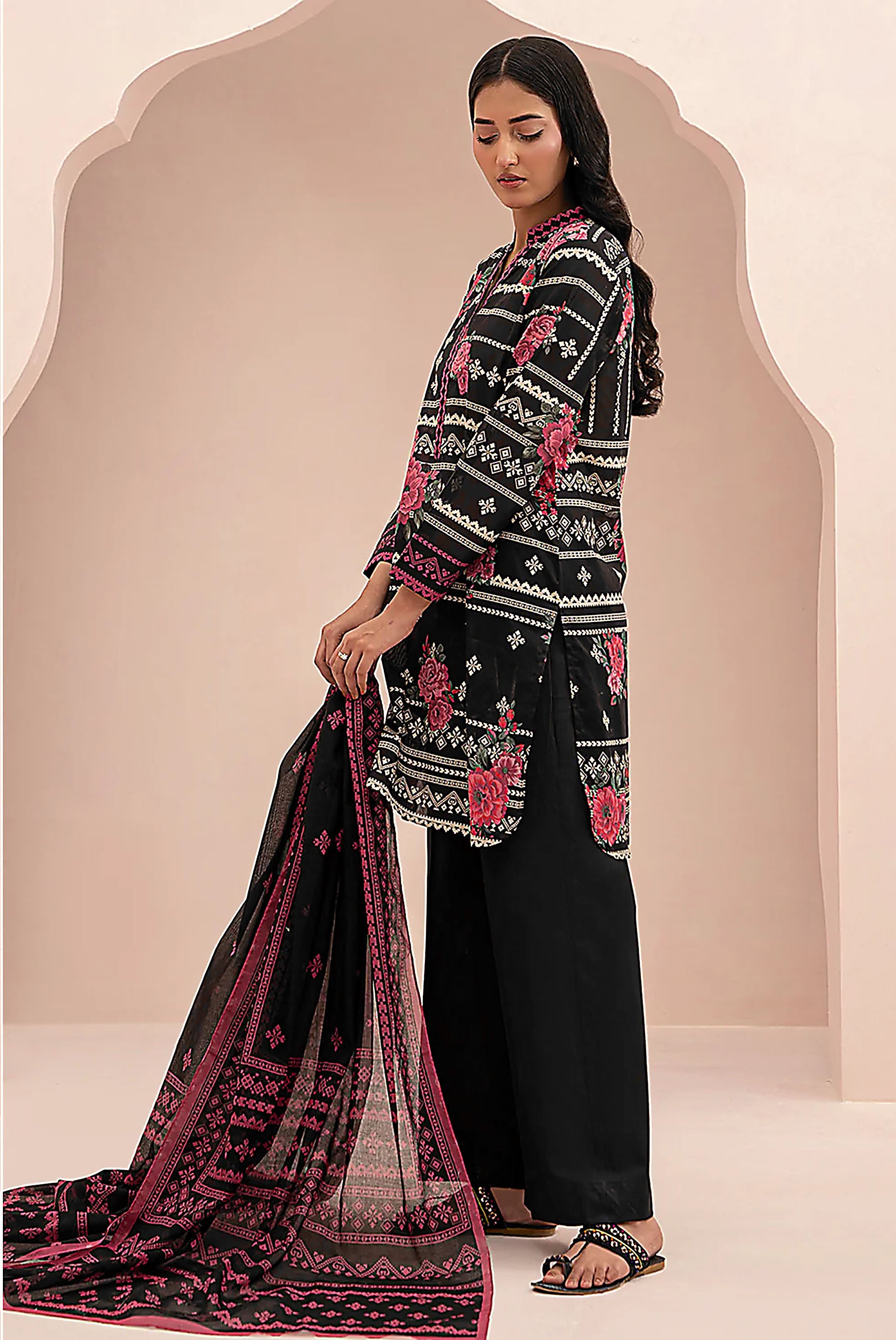 Zellbury Unstitched Printed Linen 3-Pc