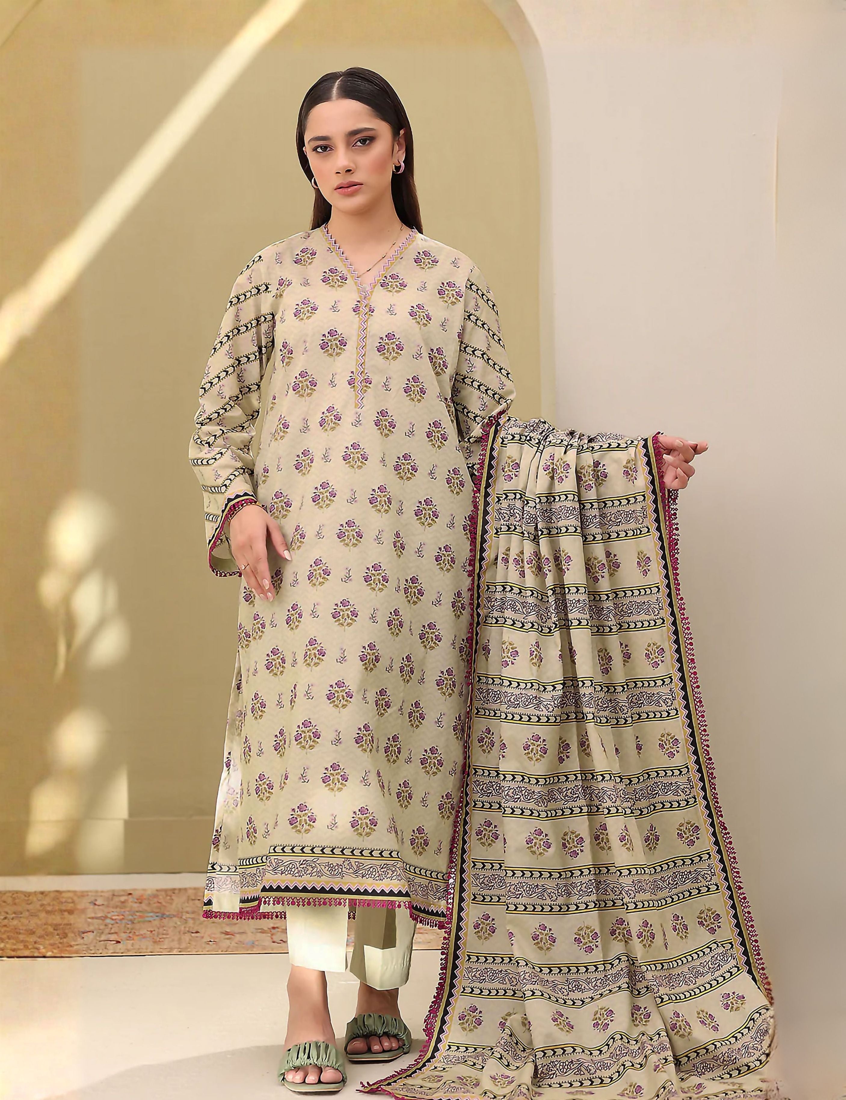 Zellbury Unstitched Printed Linen 3-Pc