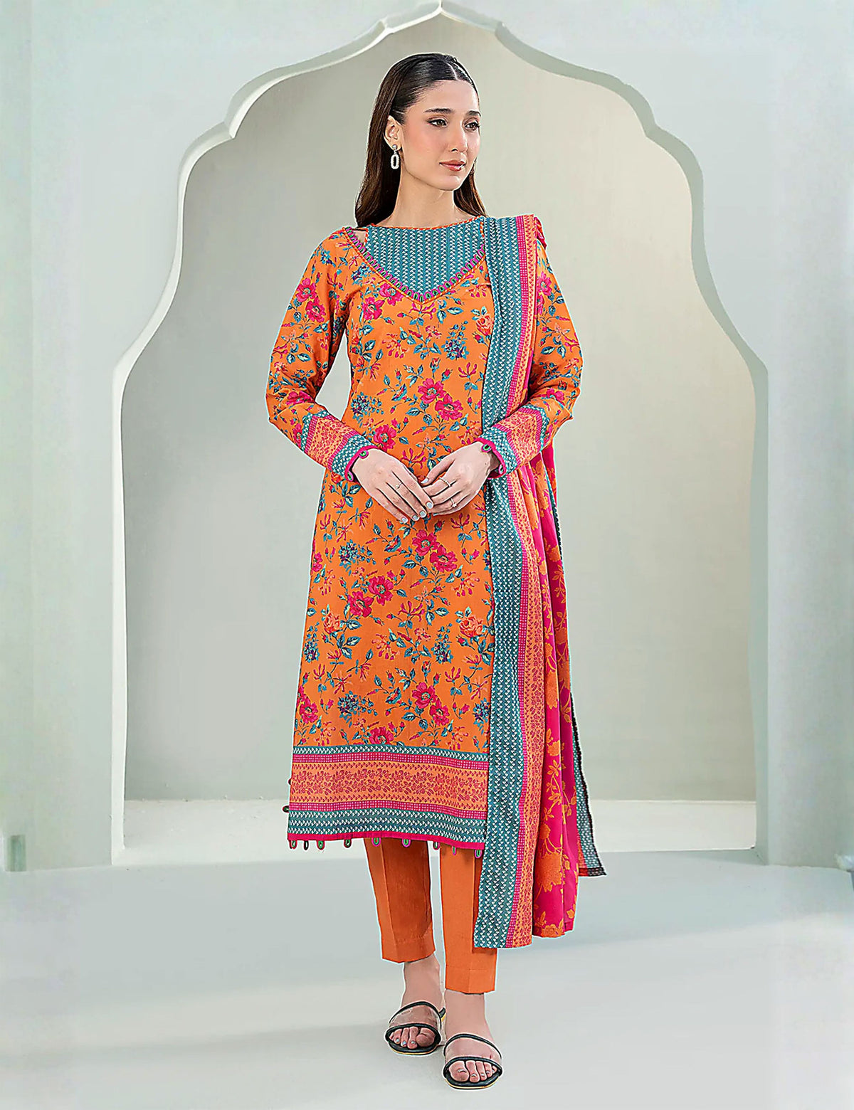 Zellbury Unstitched Printed Linen 3-Pc