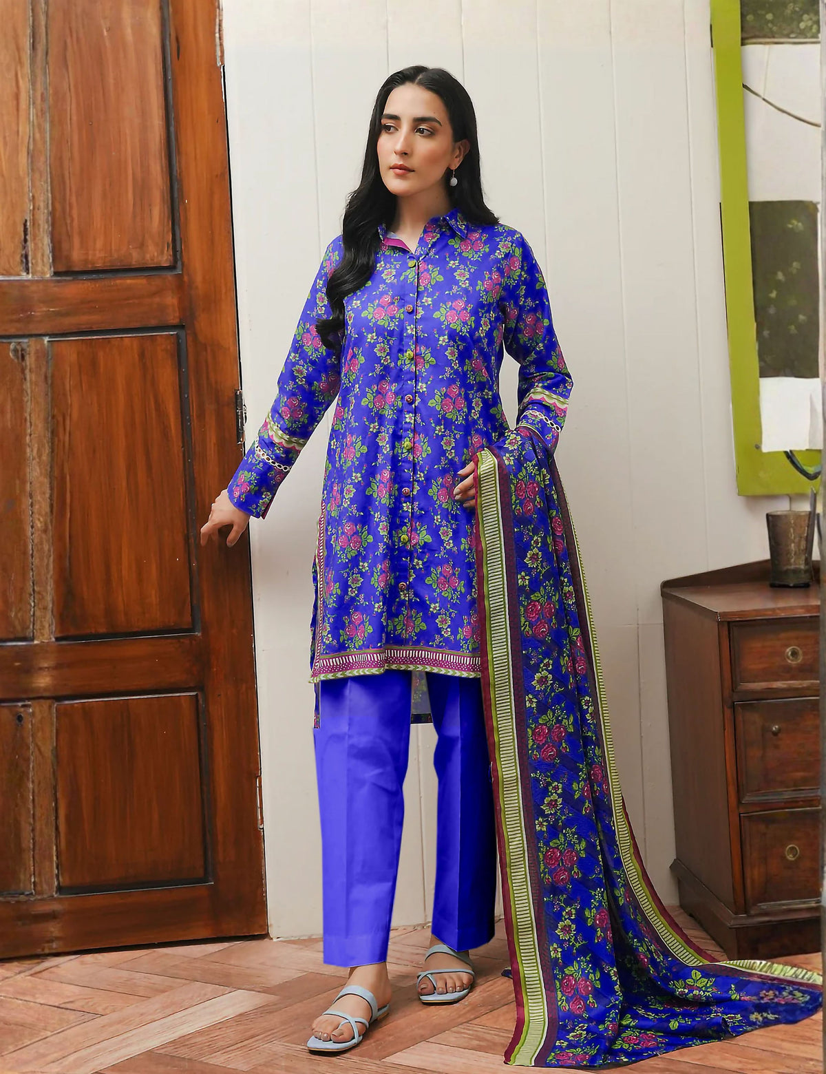 Zellbury Unstitched Printed Linen 3-Pc