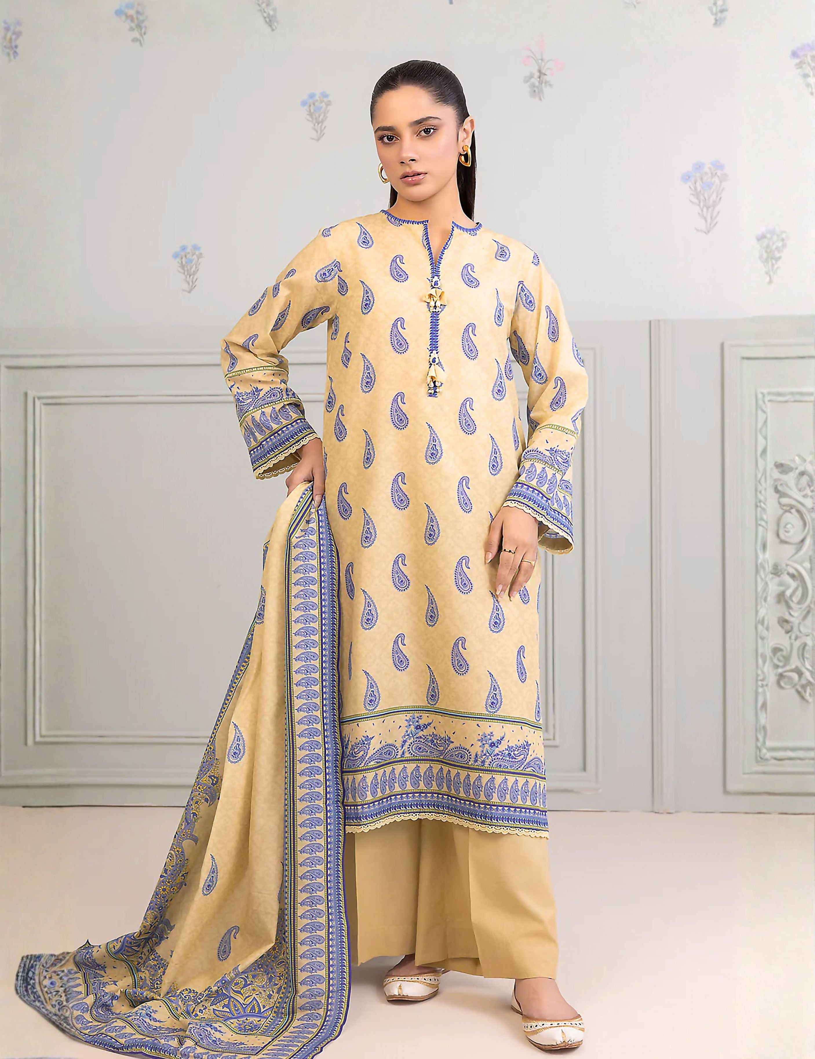Zellbury Unstitched Printed Linen 3-Pc