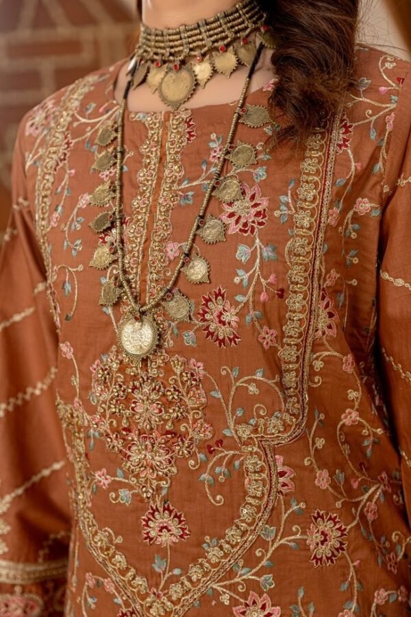 Premium EMB 3PC Zarmeen & Emaan Z.E-702 - Image 6