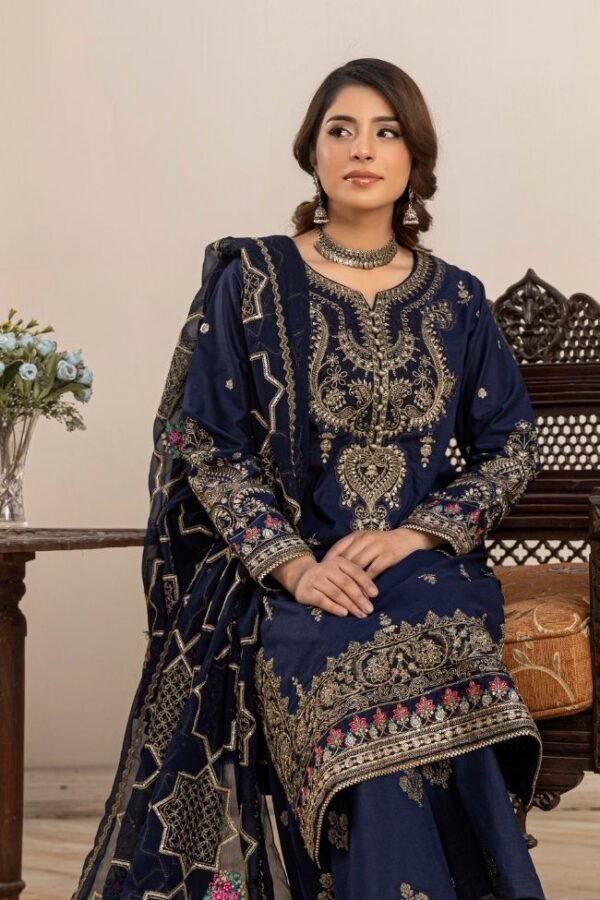 Premium EMB 3PC Zarmeen & Emaan Z.E-703 - Image 7