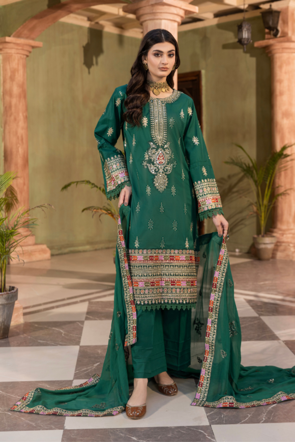 Premium EMB 3PC Zarmeen & Emaan Z.E-713 - Image 3