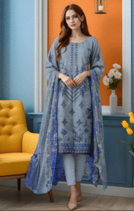 Emb 3pc Nisha Designer Lawn 2527