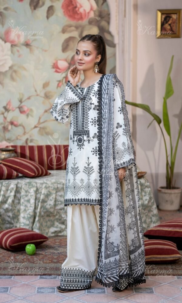 Lawn 3PC Zarmeen & Emaan Premium Code: 736
