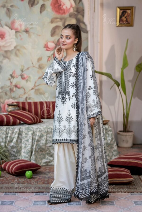 Lawn 3PC Zarmeen & Emaan Premium Code: 736