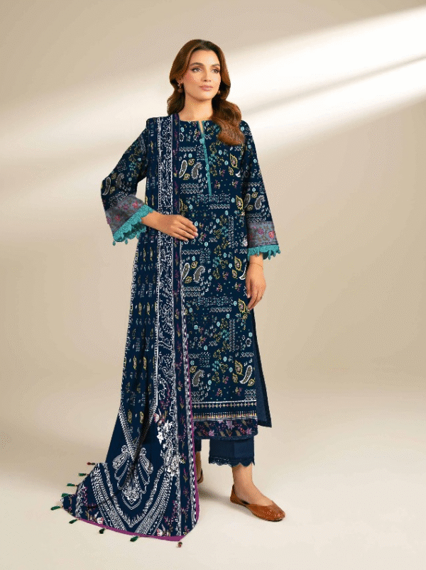 3pc Print Linen Sapphire V-17