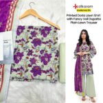 Set of Alkaram Printed Lawn Vol-10 3Pc - Image 2