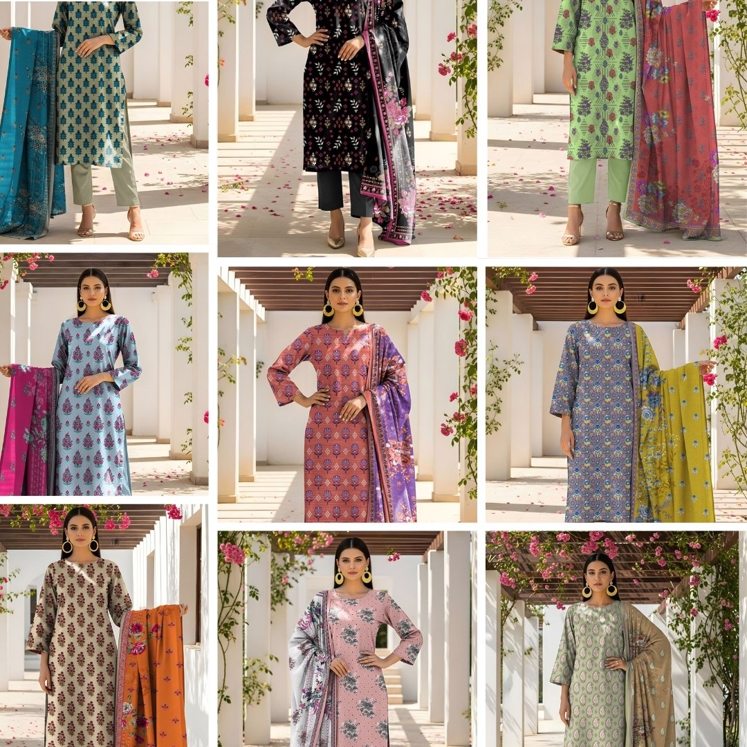 Beechtree Lawn Set of Coco Print Lawn 3Pc - Image 1