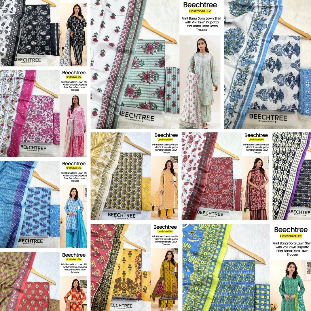 Beechtree Lawn Set of Beechtree Print Lawn 3Pc - Image 1